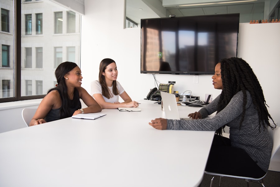 Interview panel seated at a table