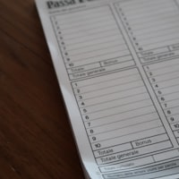 A numbered scoring sheet